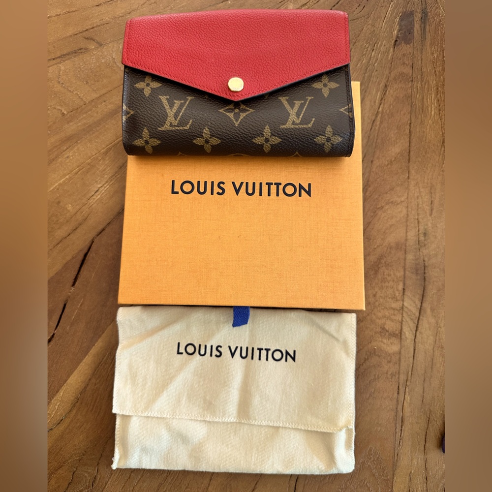 Louis Vuitton LV Pallas compact wallet monogram canvas Red